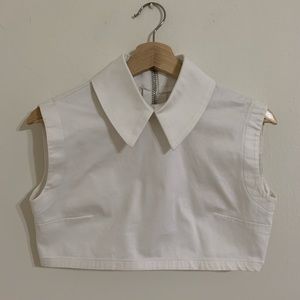 White Deandri Sleeveless Crop Top